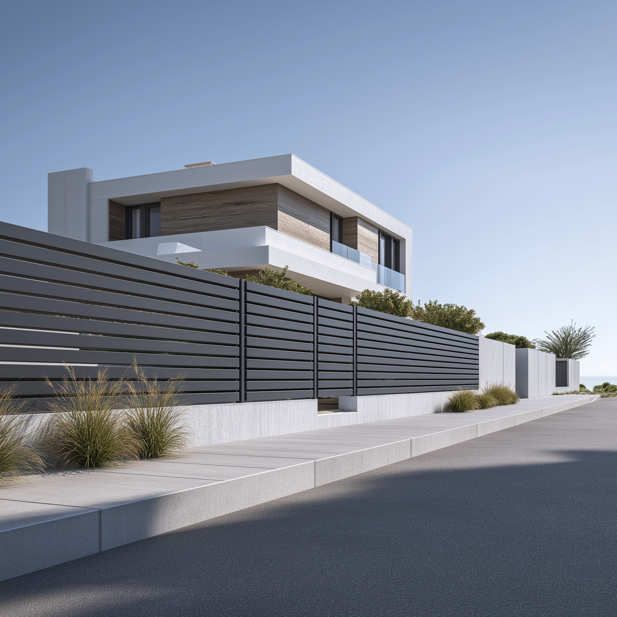 Nowoczesna realizacja domu z ogrodzeniem