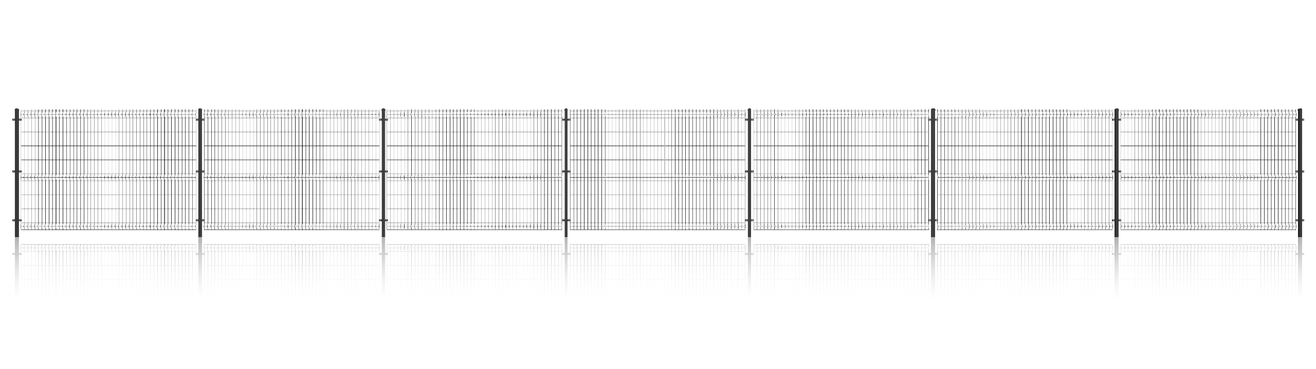 Pełna szerokość ogrodzenia z paneli